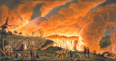 Hamilton képe, aki 1771. május 11-én kíséri szicíliai felségeiket, hogy megfigyelje a lávafolyást, 1 alkotó: Pietro Fabris