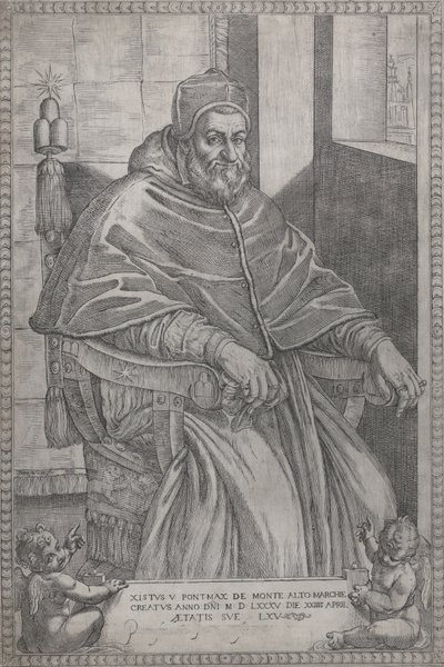 V. Sixtus pápa portréja, 1585. alkotó: Pietro Facchetti