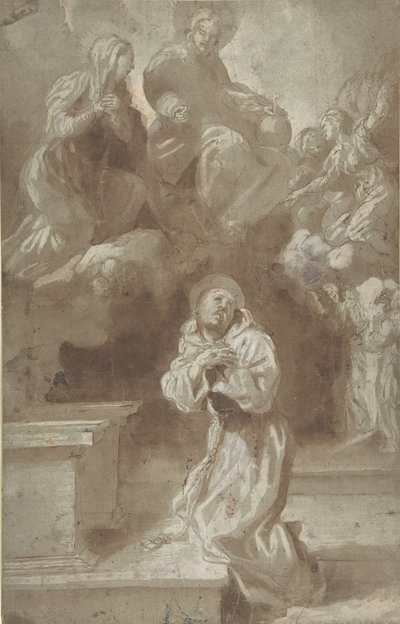 Krisztus és a Szűz Szent Ferencnek való megjelenése, 1562-1602. alkotó: Pietro Faccini