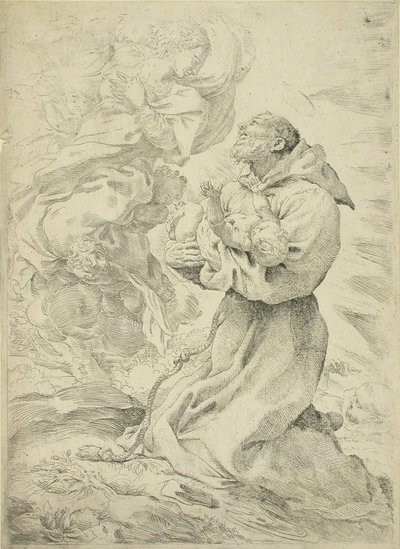 Assisi Ferenc a Krisztusgyermekkel a karjában alkotó: Pietro Faccini