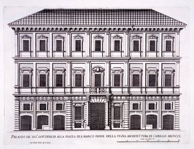 Palazzo Grazioli, Piazza San Marco, Róma, a „Palazzi di Roma” II. részéből, 1670-es években alkotó: Pietro Ferrerio