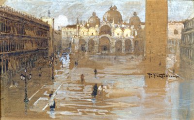 Velence, Szent Márk tér. Fragiacomo festménye. alkotó: Pietro Fragiacomo