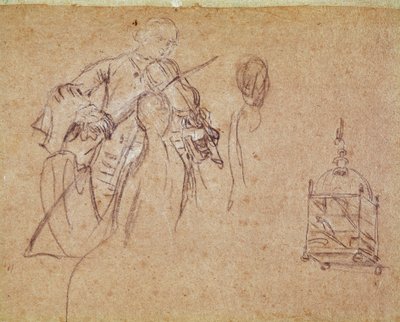 Hegedűművész (hegedűs) Pietro Longhi rajza (1702-1785) Velence, Musee Correr alkotó: Pietro Longhi