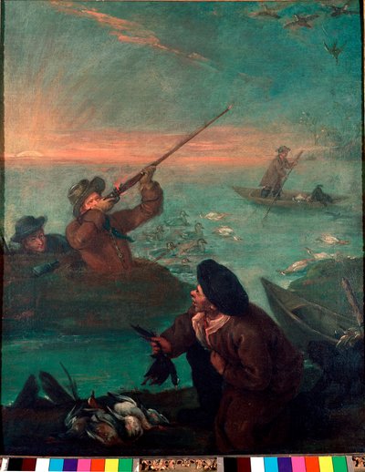 Kacsavadászat a lagúnában Pietro Longhi (1702-1785) festménye 1765-1770 V. 61x49,5 cm Velence Pinacoteca Querini-Stampalia alkotó: Pietro Longhi