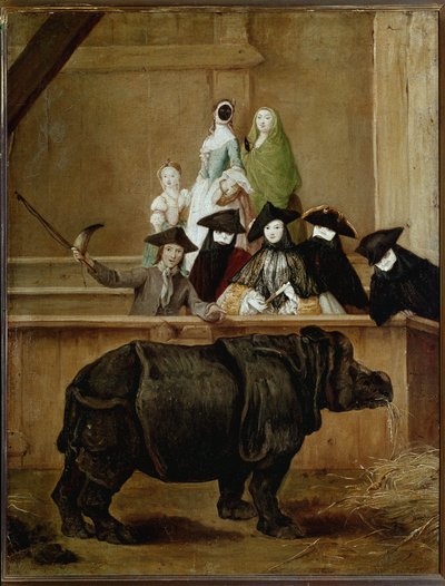 Clara, indiai orrszarvú kiállítása (olaj, vászon alkotó: Pietro Longhi
