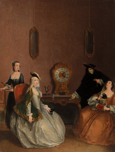 Belső jelenet - maszkos parti alkotó: Pietro Longhi