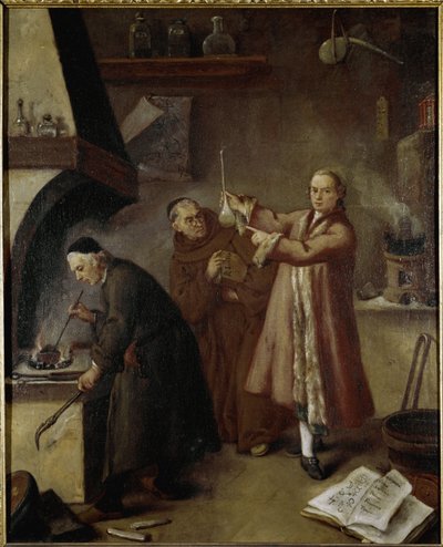 Az alkimista labor. Pietro Longhi (1702-1785) festménye: Palazzo Ca 
