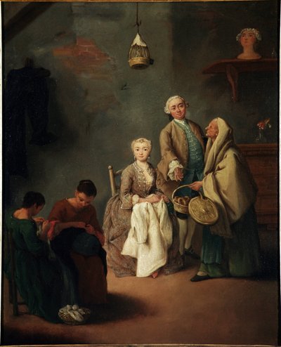 A munka iskolája Pietro Longhi (1702-1785) festménye 1752 Méret: 62x50 cm Velence, Ca 