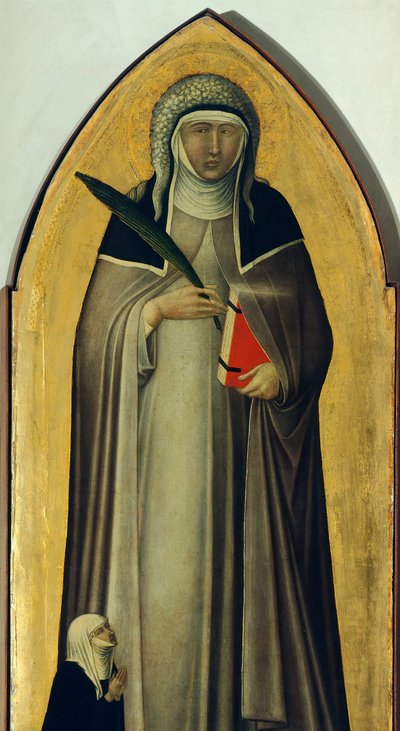 Áldott alázat, Pietro Lorenzetti (kb. 1280-1348) Áldott alázat oltárképének részlete, tempera és arany fatáblán alkotó: Pietro Lorenzetti