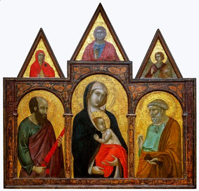 Szűz és gyermek Szent Pállal és Péterrel, 1310-20 alkotó: Pietro Lorenzetti