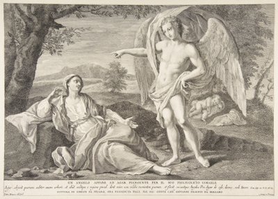 Egy angyal megjelent Hágárnak, 1727-72. alkotó: Pietro Monaco