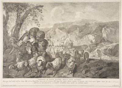 Pásztor Dávid távozása apja házából Partenza di David pastore..., 1743-63. alkotó: Pietro Monaco