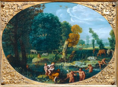Latone metamorphosant les paysans de Lycie en grenouilles - Latone a líciai parasztokat békákká változtatja ... alkotó: Pietro Paolo Bonzi