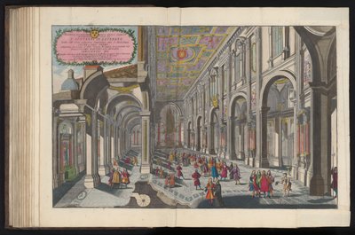 Gezicht in het interieur van de Sint-Jan van Lateranen te Róma Kilátás a Lateráni Bazilika szent területére (...) (cím a tárgyon) alkotó: Pietro Paolo Girelli