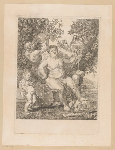 Bacchus egy boroshordón alkotó: Pietro Peiroleri