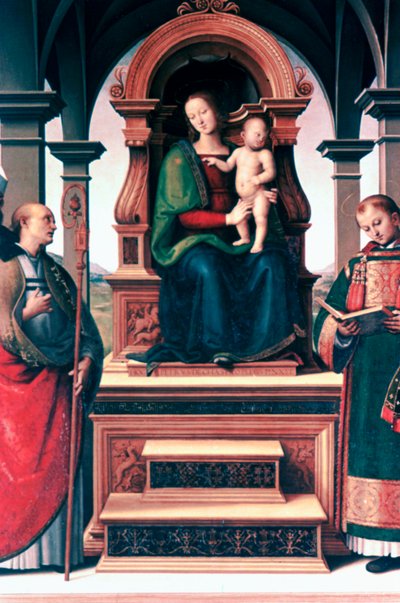 Madonna és gyermeke a szentekkel, 1470-1523 alkotó: Pietro Perugino