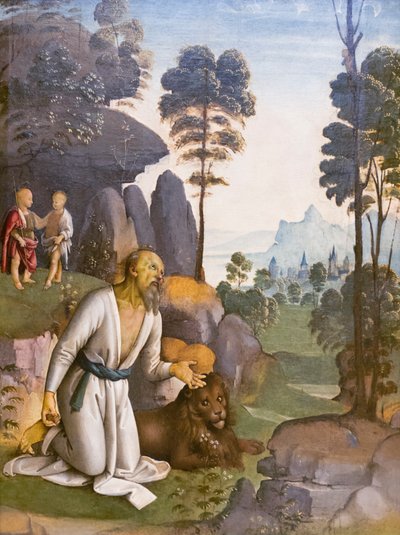 Szent Jeromos bűnbánatban alkotó: Pietro Perugino