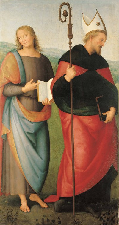 Szent János evangélista és Ágoston, 1502-1512 alkotó: Pietro Perugino