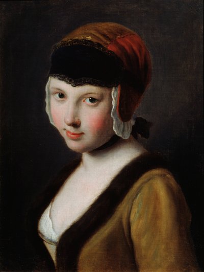 „Egy fekete maszkos lány”, 18. század közepe alkotó: Pietro Antonio Rotari
