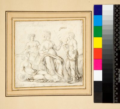 Athéné és három nő. (toll és ceruza) alkotó: Pietro Santi Bartoli