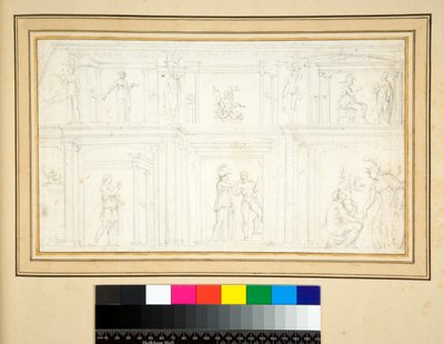 Falfestmény töredéke (ceruza) alkotó: Pietro Santi Bartoli