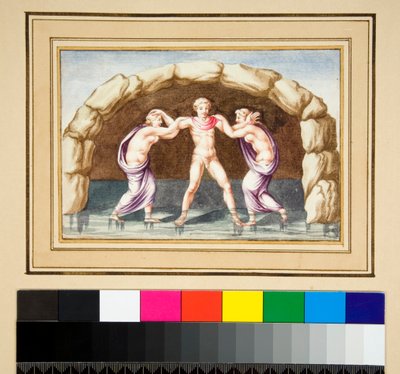 Hylas és a nimfák (fekete kréta, néhány tollal és barna tintával. Akvarellel színezve) alkotó: Pietro Santi Bartoli