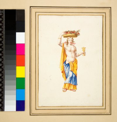 Nagy falterv festményekkel. (fekete kréta, némelyik tollal és barna tintával. Akvarellel színezve) alkotó: Pietro Santi Bartoli