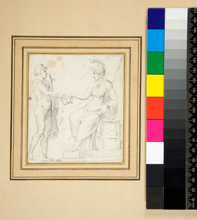 Nagy, hosszúkás fal öt rekesszel (ceruza) alkotó: Pietro Santi Bartoli