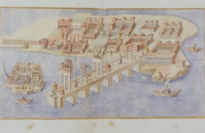 MS Gen 1496 Harbour Scene, 1674 alkotó: Pietro Santi Bartoli