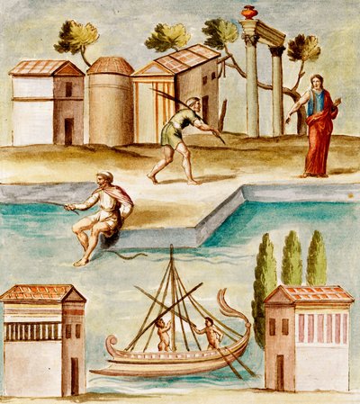 MS Gen 1496 Harbour Scene, 1674 alkotó: Pietro Santi Bartoli