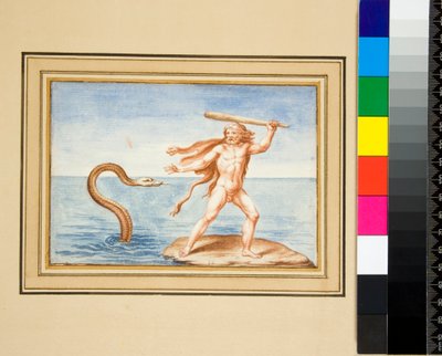 Jelenet a Vatikáni Vergiliusból (fekete kréta, némelyik tollal és barna tintával. Akvarellel színezve) alkotó: Pietro Santi Bartoli