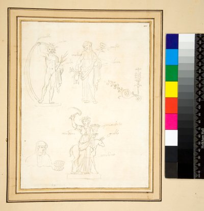 Három figura vázlata (ceruza) alkotó: Pietro Santi Bartoli