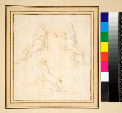 Három női alak ülve (ceruza) alkotó: Pietro Santi Bartoli