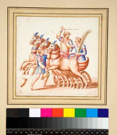 Két szekér (fekete krétával, némelyik tollal és barna tintával. Akvarellel színezve) alkotó: Pietro Santi Bartoli