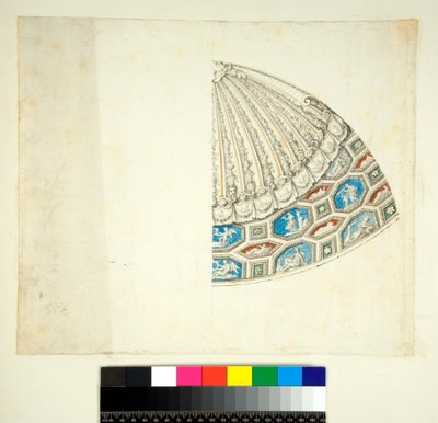 A Villa Madama boltozata (fekete kréta, némelyik tollal és barna tintával. Akvarellel színezve) alkotó: Pietro Santi Bartoli