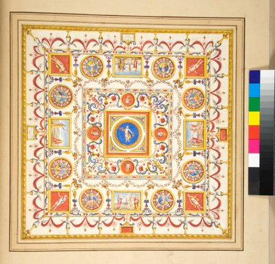 Volta del Palazzo di Augusto (fekete kréta, néhány tollal és barna tintával. Akvarellel színezve) alkotó: Pietro Santi Bartoli