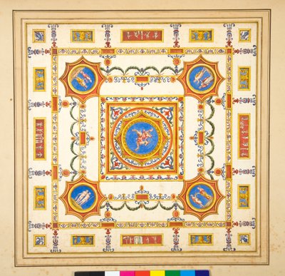 Volta del Palazzo di Augusto (fekete kréta, néhány tollal és barna tintával. Akvarellel színezve) alkotó: Pietro Santi Bartoli