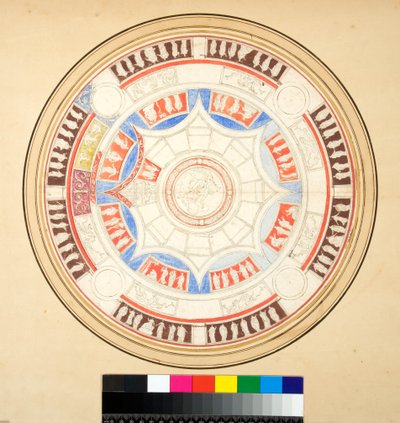 Volta di Giove a Domus Aureában (fekete kréta, némelyik tollal és barna tintával. Akvarellel színezve) alkotó: Pietro Santi Bartoli