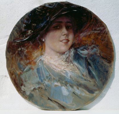 Ragyogó mosoly, Pietro Scoppetta (1863-1920), olaj, vászon, kartonra, 37,5 cm alkotó: Pietro Scoppetta