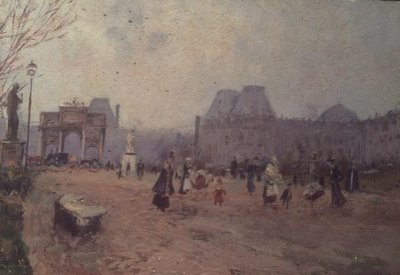 Kilátás a Tuileries-kertre, Párizs alkotó: Pietro Scoppetta