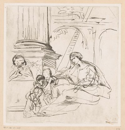 Szent Család két gyermekkel alkotó: Pietro Testa