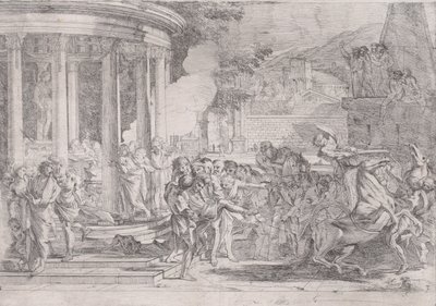 Sinorixot Artemis templomából vittek el, és megpróbált menekülni a méreg hatásai elől..., kb. 1640. alkotó: Pietro Testa