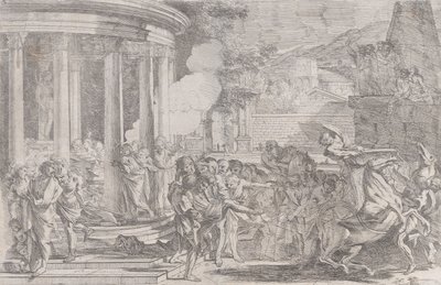 Sinorixot Artemis templomából vittek el, és megpróbált menekülni a méreg hatásai elől..., kb. 1640. alkotó: Pietro Testa