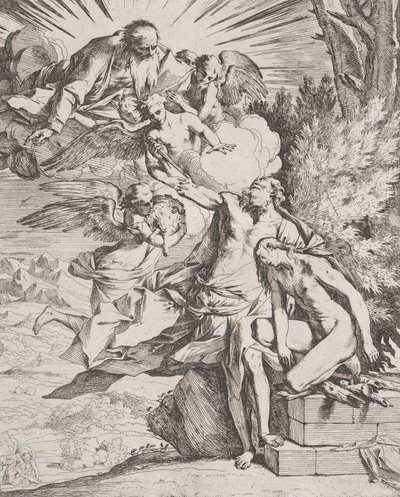 Izsák feláldozása apja Ábrahám által, kb. 1640-42. alkotó: Pietro Testa