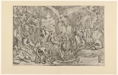 Triomf van de schilderkunst op de Parnassus Szeretetet fejez ki / meghajol / diadalmaskodik a Parnassuson (cím a tárgyon) alkotó: Pietro Testa