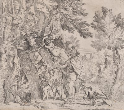 Vénusz fegyvert ad Aeneasnak, kb. 1638-40. alkotó: Pietro Testa
