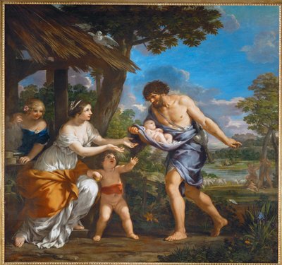 Romulus és Remus talált Faustus ... alkotó: Pietro da (1596-1669) Cortona