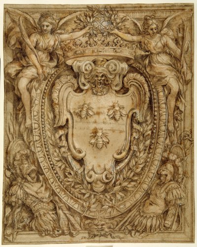 Don Taddeo Barberini karjai, Principe di Palestrina (toll és tinta mosással és gouache papíron) alkotó: Pietro da Cortona