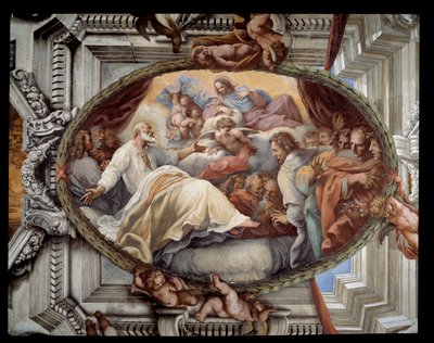 Szent Fülöp helyreállítása a kíséret szűz freskójának megjelenése után Pietro da Cortona (Cortonai Péter) (1596-1669) 1652 Róma, vörös szoba Santa Maria templom Vallicella Olaszországban alkotó: Pietro da Cortona