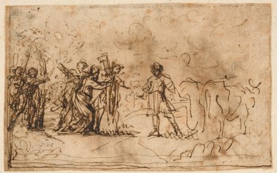 Cincinnatus megidézve a mezőről, tanulmány a "Storia di Cincinnato" számára, a Villa Sacchetti galériája (ma Chigi), Castelfusano alkotó: Pietro da Cortona